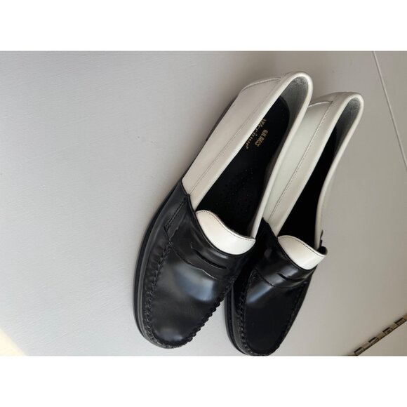 BASS Weejuns Flat Strap Colorblock Black White Loafer Women's Size 9 NEW - Picture 4 of 9